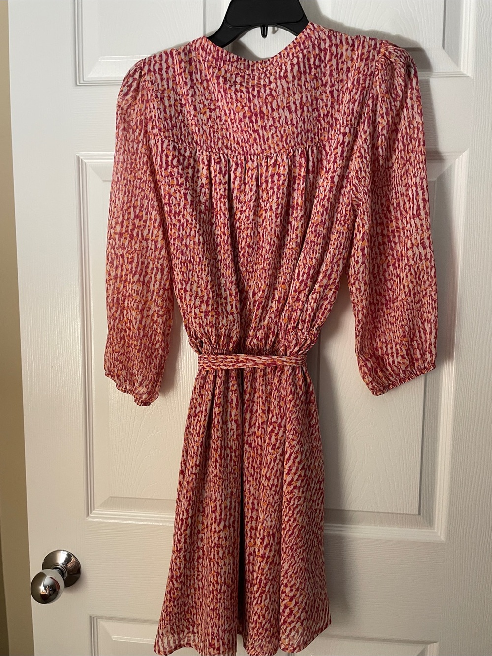Evereve Pink Multi-Print Midi Wrap Dress - Picture 5 of 5